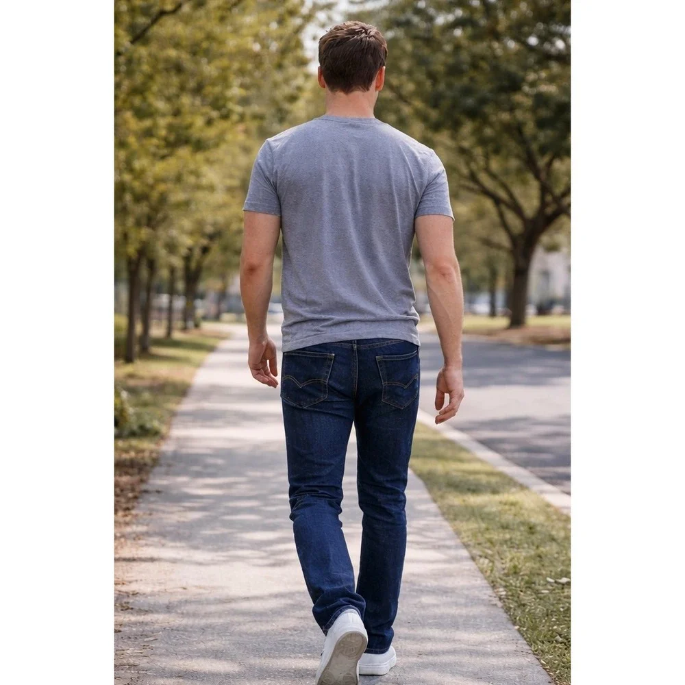 New Levi's 505 Regular Fit Jeans Mens 32x32 Dark Wash Stretch Straight Leg